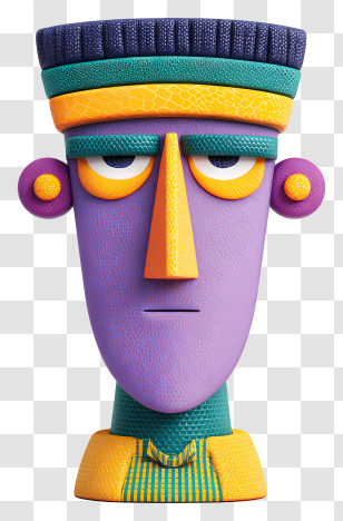 3d Avatar Man - Colorful Abstract Face In Modern Art Style Transparent PNG