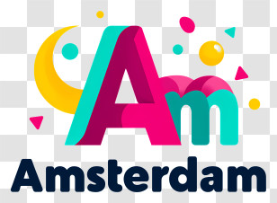 Amsterdam - Colorful Amsterdam Logo Icon Transparent PNG