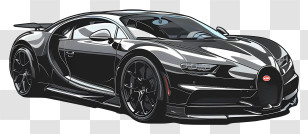 Bugatti Chiron Super Sport - Sleek Modern Black Sports Car Transparent PNG