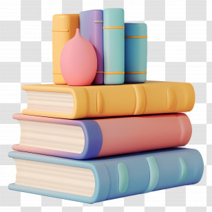 Animated Books - Colorful Stack Of Books Illustration Transparent PNG