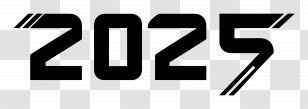 2025 New Year - Futuristic 2025 Typography Design Transparent PNG