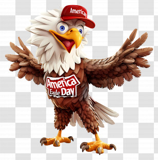American Eagle Day - Energetic Eagle Mascot For America Eagle Day Transparent PNG