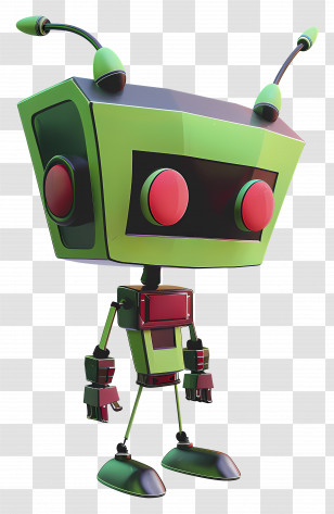 Invader Zim - Green Robot With Futuristic Appearance Transparent PNG