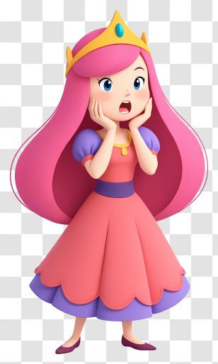 Princess Bubblegum - Pink Princess Cartoon Character Transparent PNG