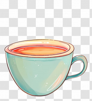 Tea Cup - Light Green Cup With Warm Drink Illustration Transparent PNG