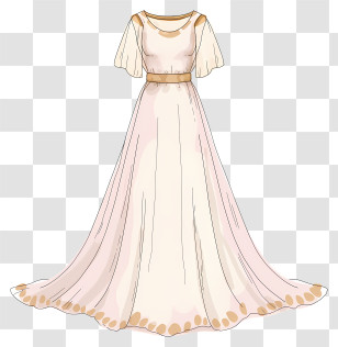 Chiffon Wedding Dress - Elegant White Gown Transparent PNG