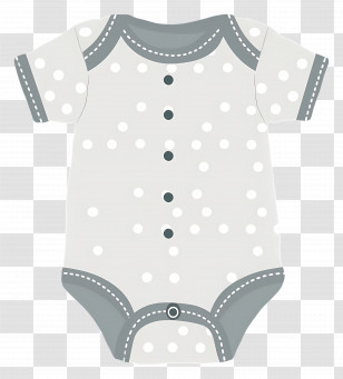Baby Bodysuit - Grey Polka Dot Baby Romper Transparent PNG