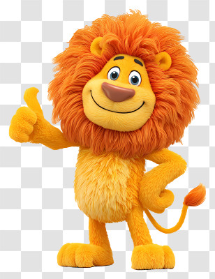Lion Mascot - Friendly Cartoon Lion Character Transparent PNG