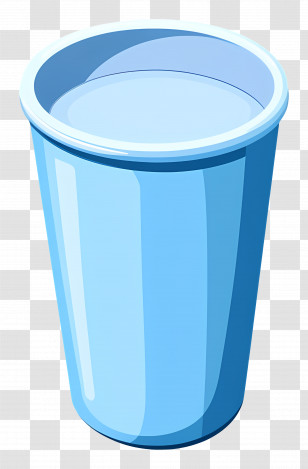 Isometric Plastic Cup - Simple Blue Drinking Cup Transparent PNG
