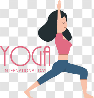 International Day Of Yoga
 - Cartoon Woman Celebrating Yoga International Day Transparent PNG