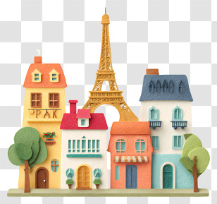 Paris Travel - Charming Parisian Buildings Transparent PNG