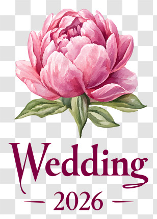 Wedding - Pink Flower Wedding 2026 Illustration Transparent PNG