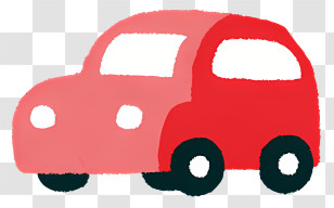 Toys Elements - Red And Pink Car Illustration Transparent PNG