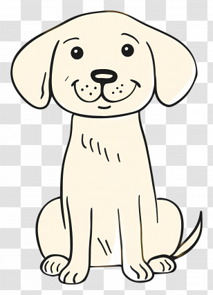 Dog Outline - Cute Cartoon Dog Illustration Transparent PNG