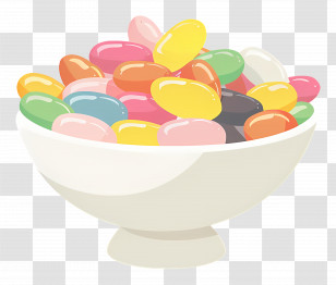 Candy Bowl - Colorful Bowl Of Jelly Beans Transparent PNG