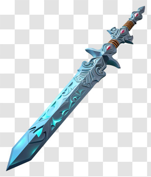 Trendy Retro Style Diamond Sword - Fantasy Sword With Intricate Engravings Transparent PNG