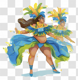 Brazilian Carnival Dancer - Colorful Carnival Dancer In Costume Transparent PNG