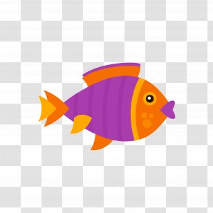 Drawing Cartoon Clip Art - Yellow - Orange Purple Fish Transparent PNG