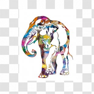 Indian Elephant African Watercolor Painting Elephantidae Drawing - Elephants And Mammoths Transparent PNG
