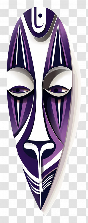 Tribal Mask - Purple Tribal Mask Art Transparent PNG