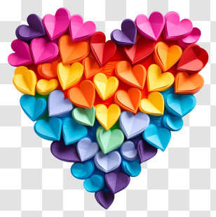 Heart Of Man - Heart Made Of Colorful Paper Hearts Transparent PNG