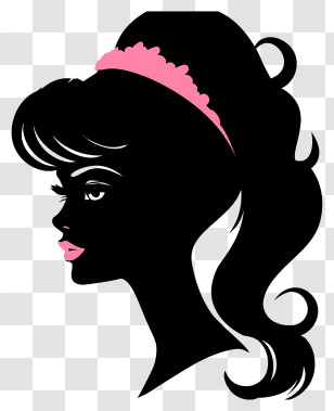 Barbie Head Silhouette - Elegant Silhouette Of Woman Transparent PNG
