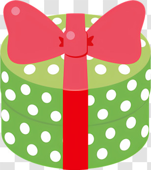 Wrapping Paper - Green Polka Dot Gift Box Transparent PNG