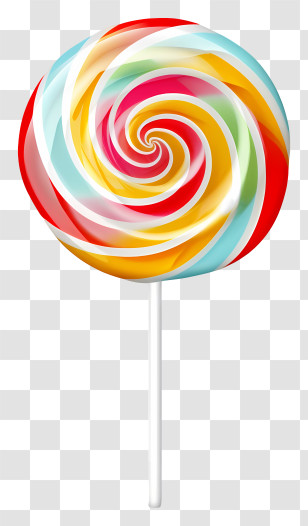Lollipop - Colorful Swirl Lollipop Candy Design Transparent PNG