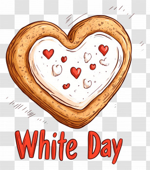 White Day - Heart-Shaped Cookie For White Day Transparent PNG