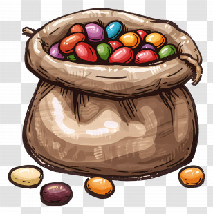 Bag Of Beans - Bag Of Colorful Beans Transparent PNG