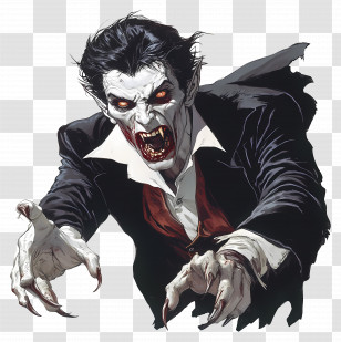 Vampire - Attacking Vampire With Fangs Transparent PNG