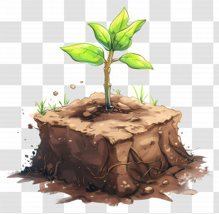 Soil Land - Fresh Green Sprout Growing In Soil For Sustainability Transparent PNG