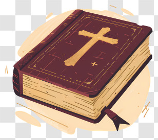 Bible - Illustrated Holy Book With Cross Symbol Transparent PNG