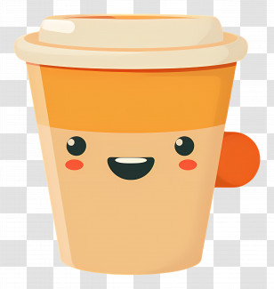 Coffee Kawaii - Smiling Cute Coffee Cup Transparent PNG