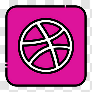 Basketball Logo - Basketball Icon In Pink Background Transparent PNG