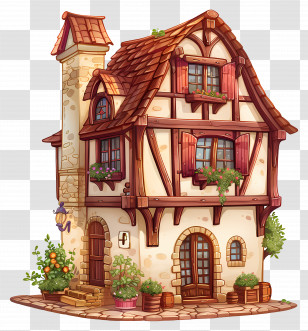 Small European House - Traditional Countryside House With Charming Features Transparent PNG