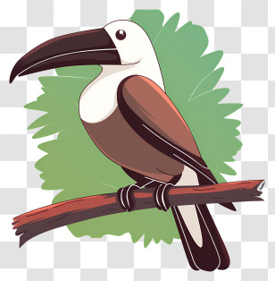 Aracari Bird - Toucan On Branch Transparent PNG
