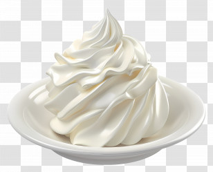 Sour Cream - Creamy Whipped Cream In A Bowl Transparent PNG