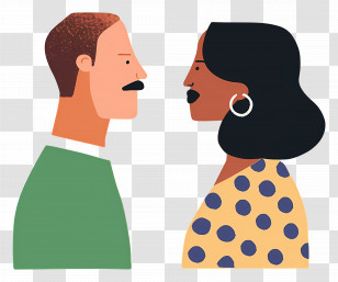 Man And Woman - Two People Facing Each Other Illustration Transparent PNG