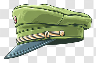 Military Cap Icon - Green Cap With Stylish Design Transparent PNG