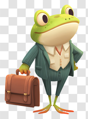 Frog Holding Briefcase - Frog In Suit With Briefcase Transparent PNG