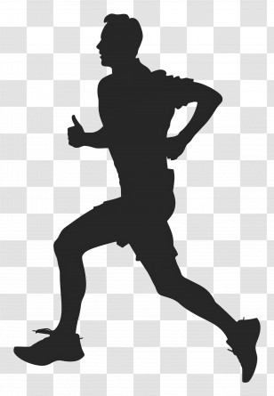 Running Man Silhouette - Man Running Silhouette Illustration Transparent PNG