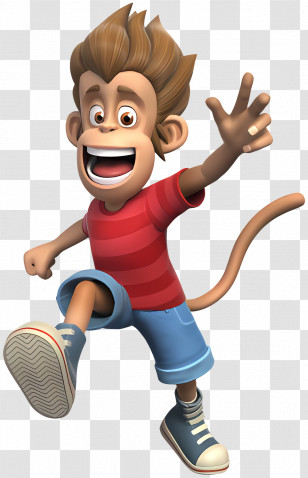 Bongo - Playful Cartoon Monkey Transparent PNG