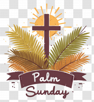 Palm Sunday - Palm Sunday Cross With Palm Leaves Transparent PNG