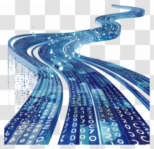 Big Data - Flowing Digital Data Stream Transparent PNG