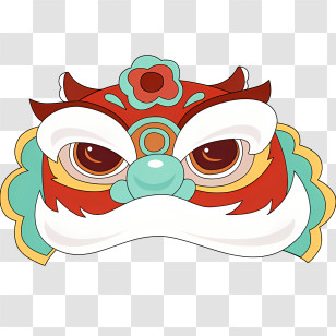 Icon - Colorful Lion Dance Mask For Chinese New Year Transparent PNG