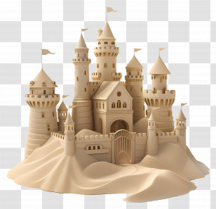 Sand Castle - Sandcastle On A Beach Illustration Transparent PNG