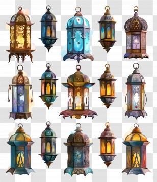 Islamic Lanterns - Decorative Vintage Lanterns Transparent PNG