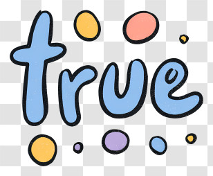 True - True Handwritten Doodle Text Transparent PNG