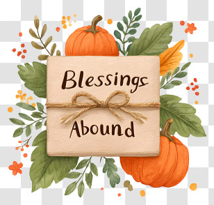 Thanksgiving Blessings Abound - Blessings Abound Autumn Sign Transparent PNG